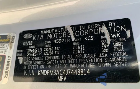 2018 Kia Sportage Lx from USA, damaged, VIN KNDPM3AC4J7448814